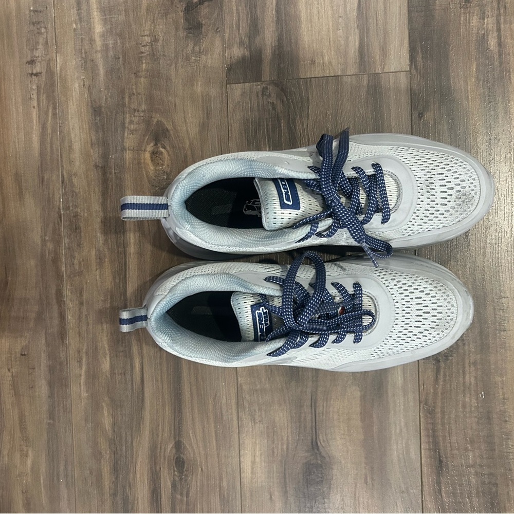 Skechers Blue and White Steel Toe Sneakers with Athletic Design